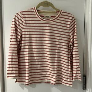 Madewell Red Faded Stripe Cotton Tee